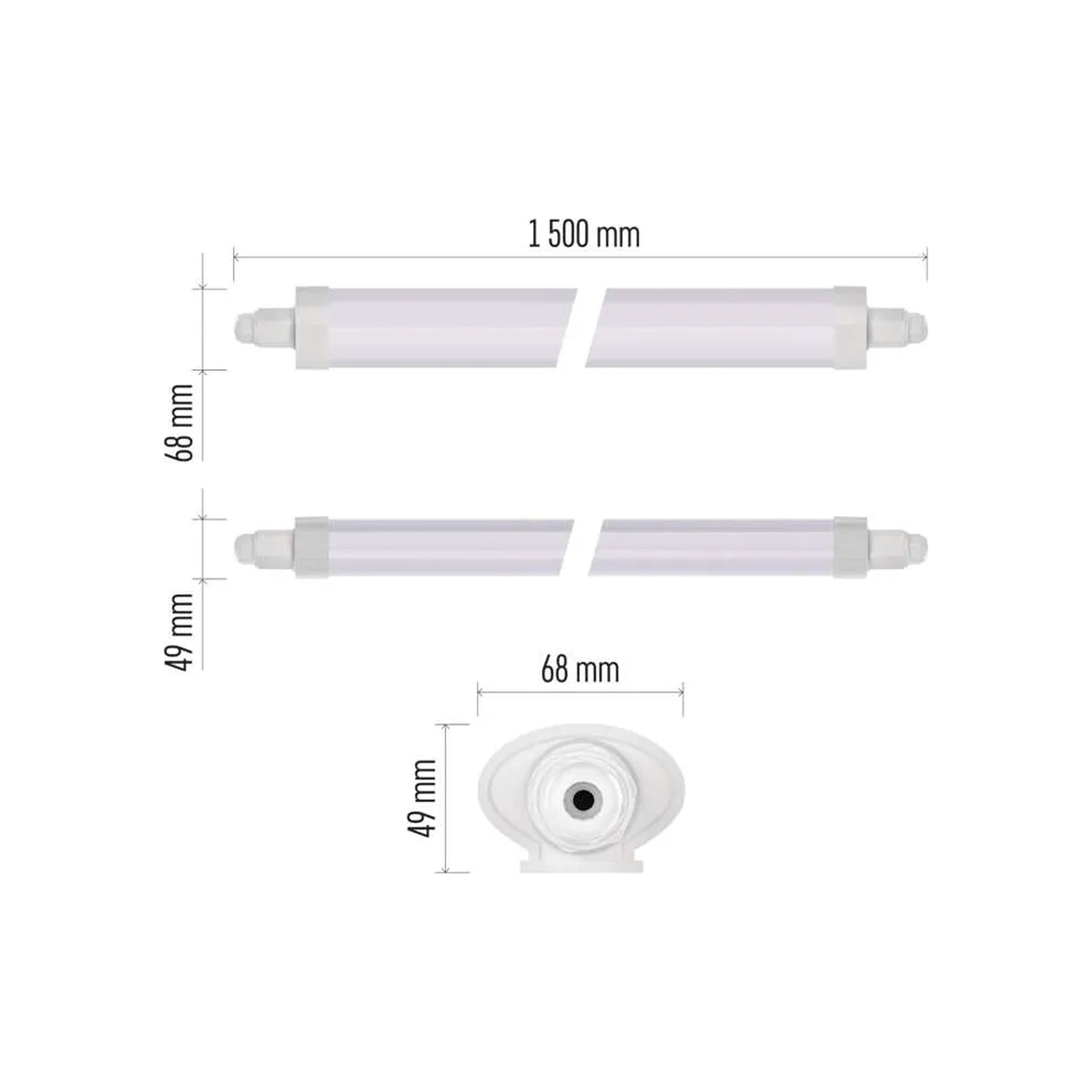 LED vodotijesna svjetiljka DUSTY, 50W, 4000K, IP65