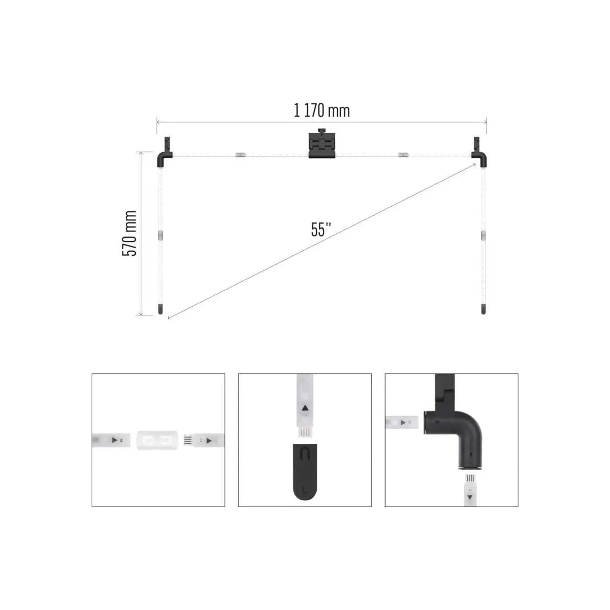 Pozadinsko osvjetljenje za TV, GoSmart, 24W, RGB, 139cm, 55“